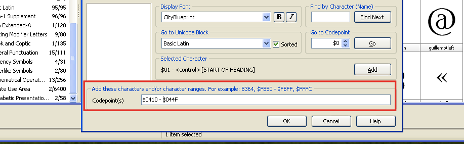 Adding characters