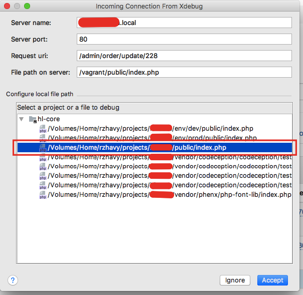 PhpStorm Incoming Debug Connection